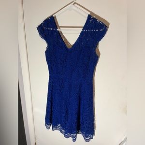 Junior’s royal blue knee length lace dress